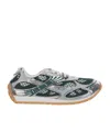 Bottega Veneta Orbit Sneakers With Contrast Stitching And Mesh In Green