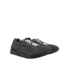 Bottega Veneta Textured Suede And Mesh Grey Sneakers In Black