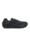 Bottega Veneta Textured Suede And Mesh Grey Sneakers In Black