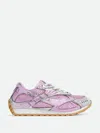 Bottega Veneta Women 'orbit' Pink Sneakers With Logo Lettering Print In Lightweight Techno Mesh Woma In Multi