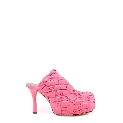 Bottega Veneta Ladies Bv Bold 105mm Mules In Pink