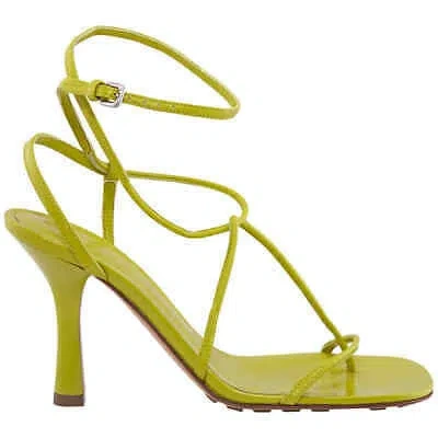 Pre-owned Bottega Veneta Ladies Green Square Toe Heel Sandal, Brand Size 35 ( Us Size 5 )
