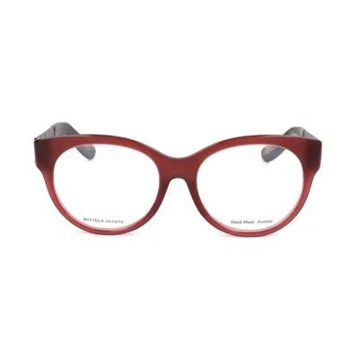 Bottega Veneta Red Acetate Frames In Brown