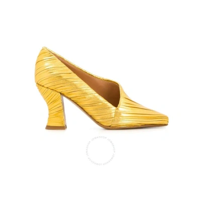 Bottega Veneta Ladies Yellow Almond 75mm Pumps