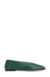 Bottega Veneta Lagoon Intrecciato Ballet Flat In Green