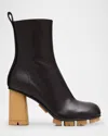 Bottega Veneta Shore 70 Nappa Leather Ankle Boots In Fondant