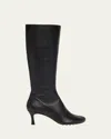 Bottega Veneta Lagoon Nappa Leather Knee-high Boots In Black