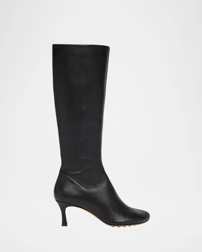 Bottega Veneta Lagoon Nappa Leather Knee-high Boots In Black
