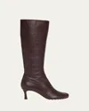 Bottega Veneta Lagoon Nappa Leather Knee-high Boots In Burgundy