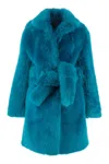 Bottega Veneta Shearling Coat In Blue