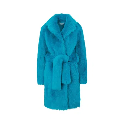Bottega Veneta Salvatore Santoro Lamb Fur Coat In Blue