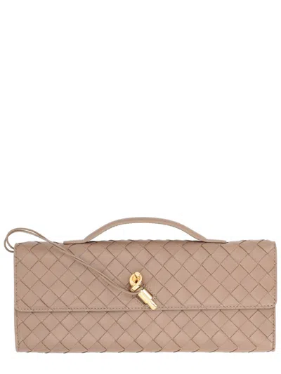 Bottega Veneta Lamb Leather Clutch 13 X 31 X 3 Cm In Pink