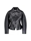 Bottega Veneta Leather Jacket With Collared Neck And Structured Silhouette In Black