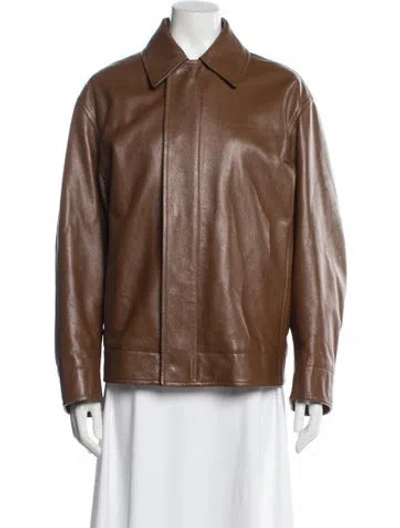 Pre-owned Bottega Veneta Lamb Leather Jacket In Brown