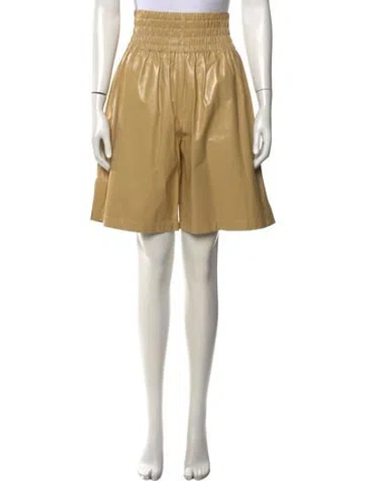 Pre-owned Bottega Veneta Lamb Leather Knee-length Shorts W/ Tags In Neutrals