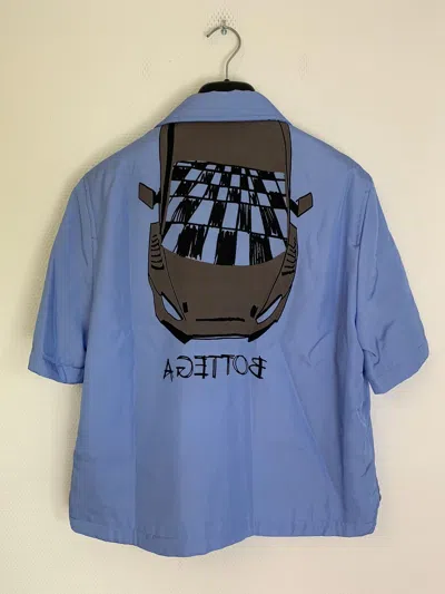 Pre-owned Bottega Veneta Lamborghini Car Print Padded Shirt Blue