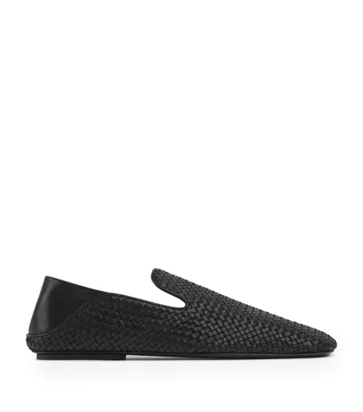 Bottega Veneta Lambskin Adamo Slippers In Black