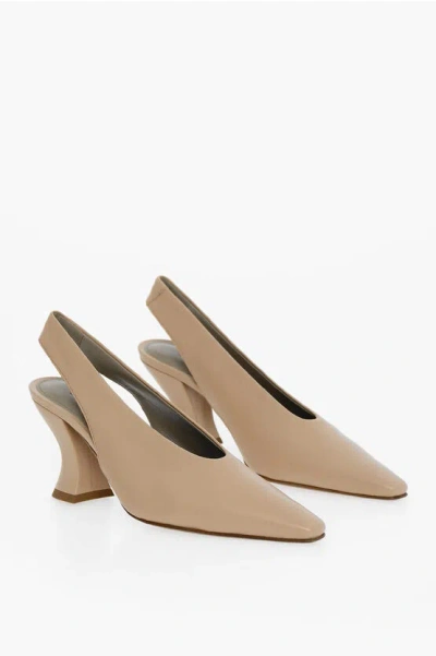 Bottega Veneta Lambskin Almond Pumps 8cm In Blue