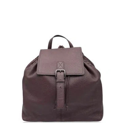 Pre-owned Bottega Veneta Lambskin Backpack In Burgundy