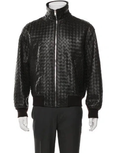 Pre-owned Bottega Veneta Lambskin Bomber Jacket In Green