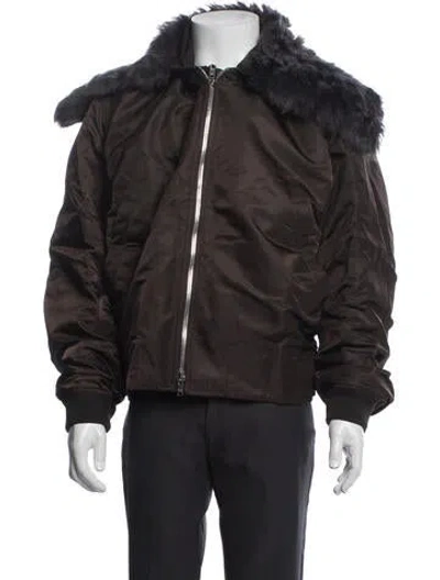Pre-owned Bottega Veneta Lambskin Bomber Jacket W/ Tags In Blue