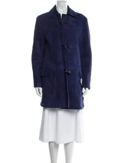 Pre-owned Bottega Veneta Lambskin Fur Coat In Blue