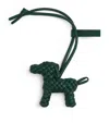 Bottega Veneta Lambskin Intreccio Dog Charm In Green