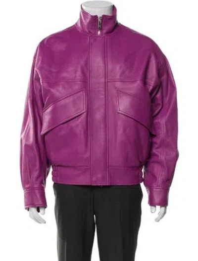 Pre-owned Bottega Veneta Lambskin Jacket In Purple