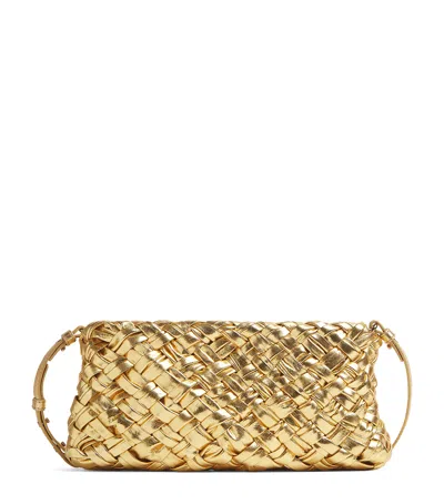 Bottega Veneta Lambskin Kalimero Cha-cha Shoulder Bag In Gold