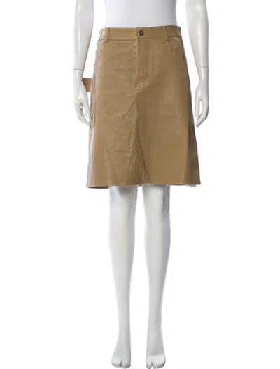 Pre-owned Bottega Veneta Lambskin Knee-length Skirt In Neutral