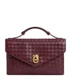 Bottega Veneta Lambskin Knot Lock Top-handle Bag In Red