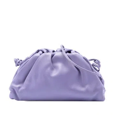 Pre-owned Bottega Veneta Lambskin Lambskin The Mini Pouch Crossbody In Purple