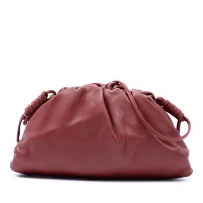 Pre-owned Bottega Veneta Lambskin Lambskin The Mini Pouch Crossbody In Red