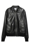 Bottega Veneta Nappa Leather Coat With Classic Collar In Black