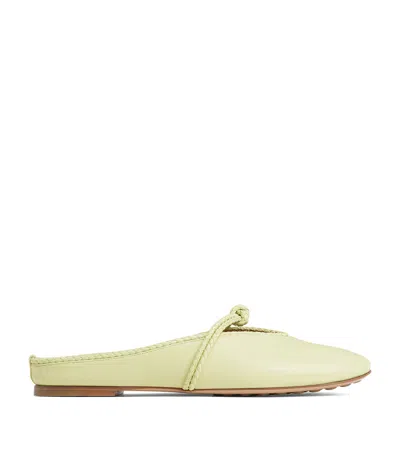 Bottega Veneta Lambskin Mary-jane Rosa Mules In Green