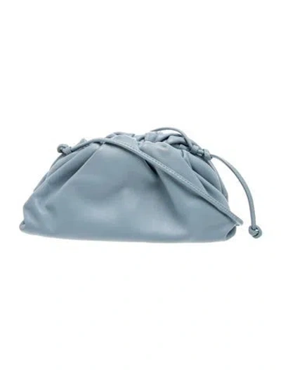 Pre-owned Bottega Veneta Lambskin Mini Pouch In Blue