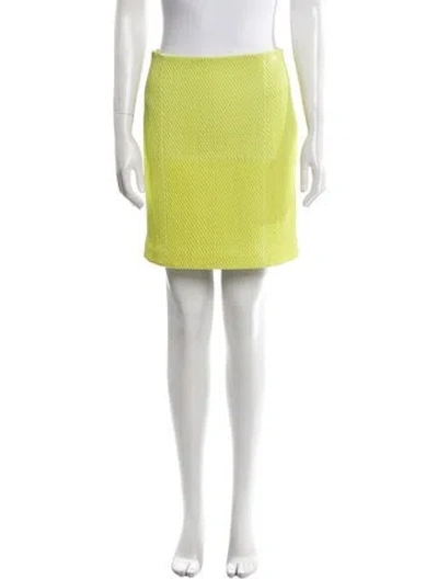 Pre-owned Bottega Veneta Lambskin Mini Skirt In Green