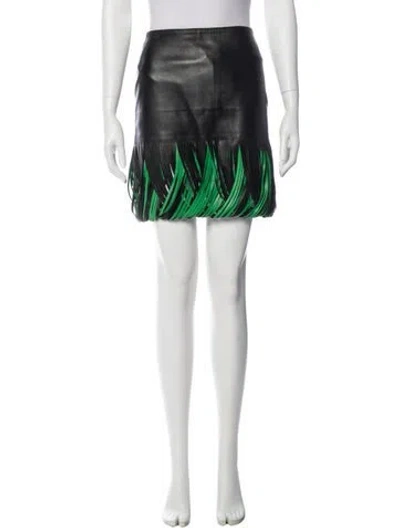 Pre-owned Bottega Veneta Lambskin Mini Skirt In Multicolor