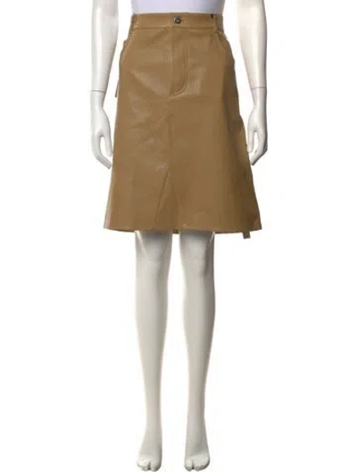 Pre-owned Bottega Veneta Lambskin Mini Skirt W/ Tags In Neutrals