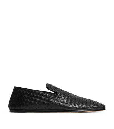 Bottega Veneta Lambskin Palazzo Slippers In Black