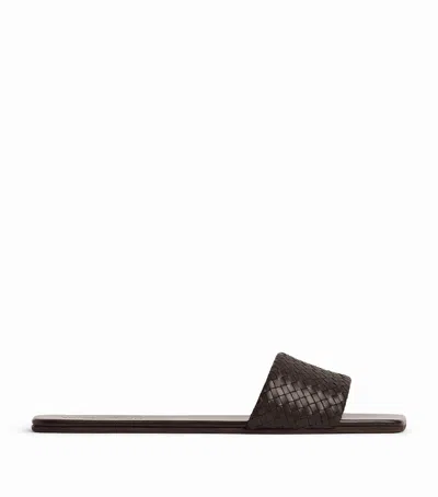 Bottega Veneta Lambskin Palazzo Travel Mules In Brown