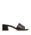 Bottega Veneta Lambskin Parco Heeled Mules 45 In Black