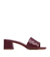 Bottega Veneta Parco 45 Intrecciato Leather Mules In Burgundy
