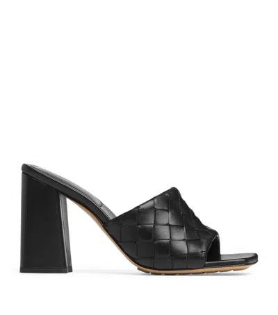 Bottega Veneta Lambskin Parco Heeled Mules 90 In Black
