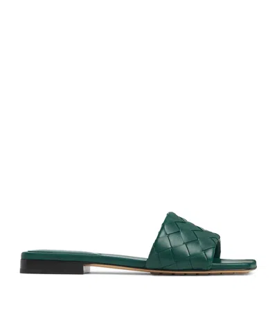 Bottega Veneta Lambskin Parco Mules In Green
