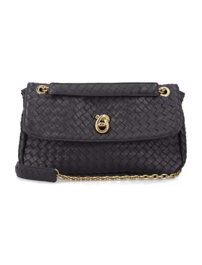 Bottega Veneta Lambskin Shoulder Bag For Women In Marrone