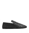 Bottega Veneta Sawyer Blue Slip-on Sneakers With Logo Detail And Intreccio Motif In Leather Man In Black