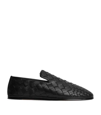 Bottega Veneta Lambskin Sunday Slippers In Black