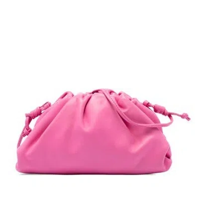 Pre-owned Bottega Veneta Lambskin The Mini Pouch Crossbody In Pink