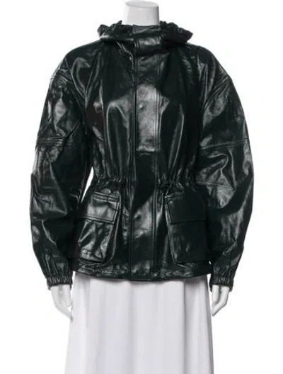 Pre-owned Bottega Veneta Lambskin Utility Jacket In Green